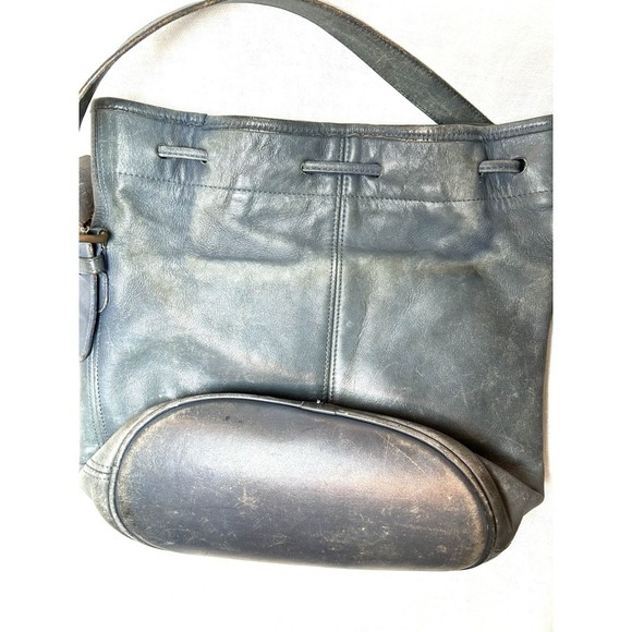 Vintage Coach Bag 1990s Thompson Drawstring Bucket Bag #4151 Baby Blue Worn - Picture 15 of 16